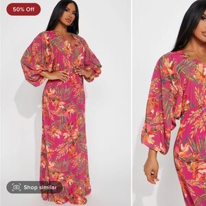 Luna Maxi Dress -Pink Cambo